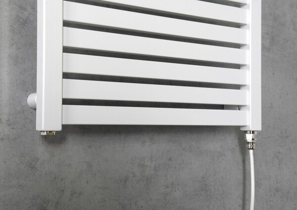 Aqualine Aqualine, TONDI-E elektrické topné těleso, rovné, 450x970 mm, 300 W, bílá, DE450T