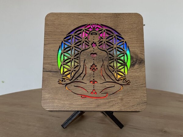 "Čakry" lampa 19x19cm provedení povrchu: dub