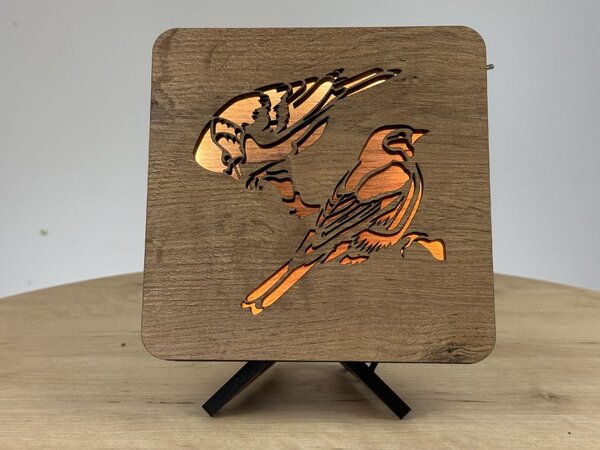"Sýkorky" lampa 19x19cm provedení povrchu: dub