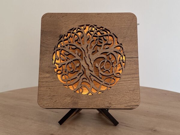 "Strom života" lampa 19x19cm provedení povrchu: dub světlý