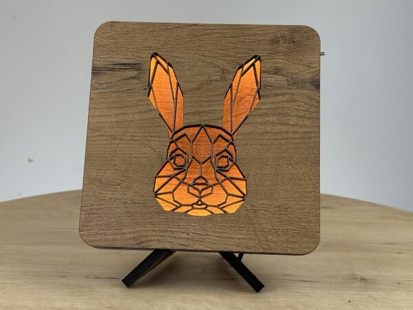 "Hlava zajíce" lampa 19x19cm provedení povrchu: dub