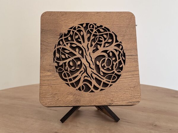 "Strom života" lampa 19x19cm provedení povrchu: dub světlý