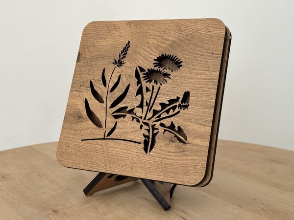 "Pampeliška" lampa 19x19cm provedení povrchu: dub