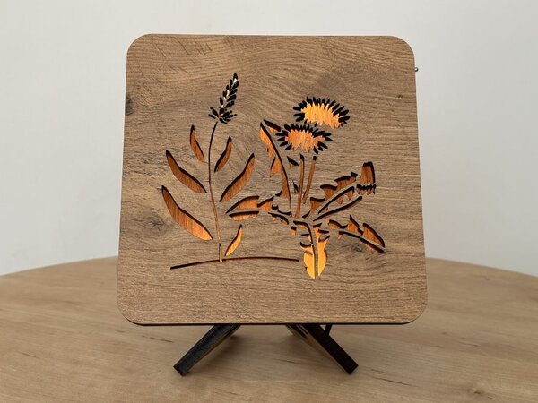 "Pampeliška" lampa 19x19cm provedení povrchu: dub