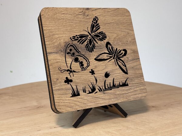 "Motýli" lampa 19x19cm provedení povrchu: dub
