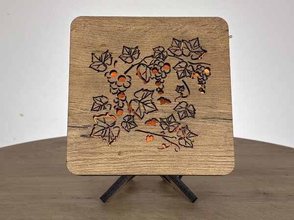"Víno" lampa 19x19cm provedení povrchu: dub