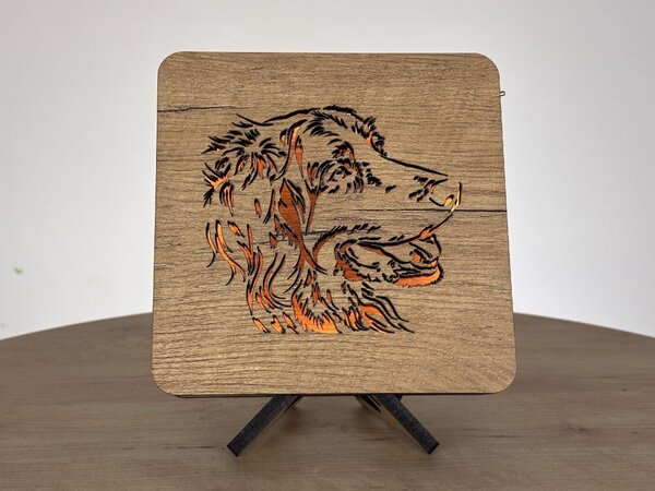 "Ohař" lampa 19x19cm provedení povrchu: dub