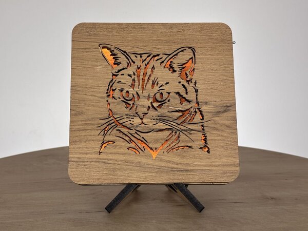 "Kočka" lampa 19x19cm provedení povrchu: dub