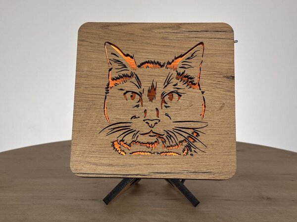 "Kočka" lampa 19x19cm provedení povrchu: dub