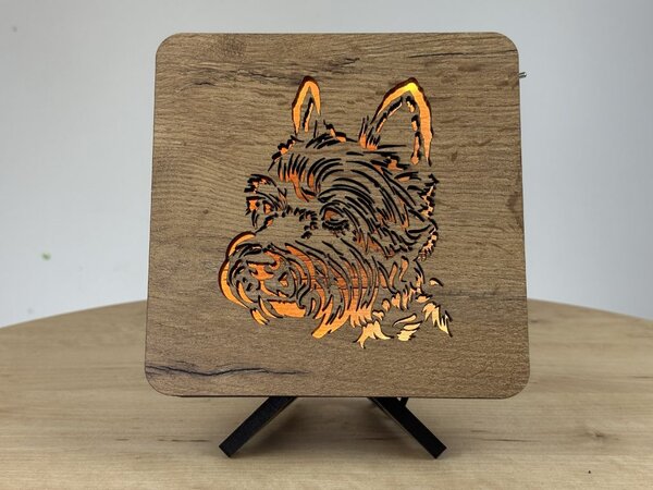 "Teriér" lampa 19x19cm provedení povrchu: dub