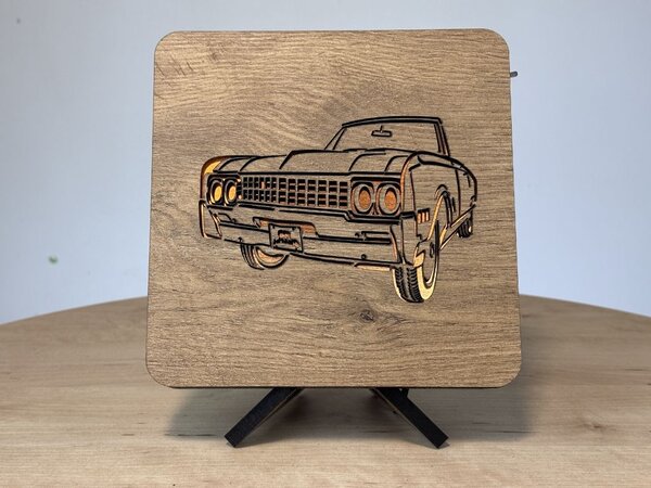 "Veterán Buick" lampa 19x19cm provedení povrchu: dub