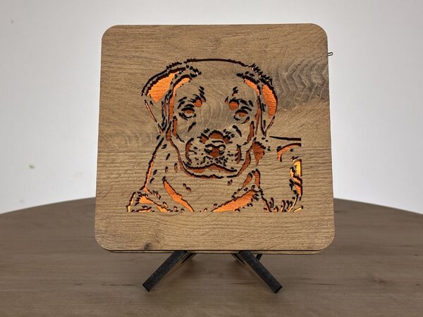 "Štěně" lampa 19x19cm provedení povrchu: dub