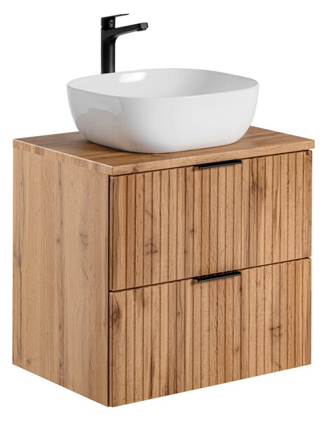 Comad Koupelnová skříňka s deskovým umyvadlem Adel Oak 60 smile dub wotan