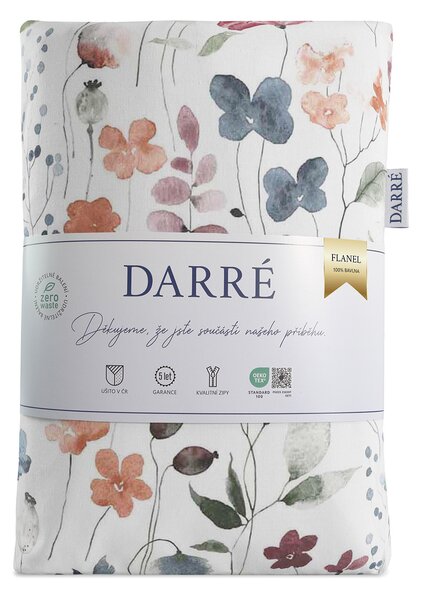 DARRÉ Flanelové povlečení Akvarelové kvítí Velikost: 140 x 200 + 70 x 90