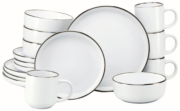 KOMBINOVANÁ SOUPRAVA Nordic Festive Weiss 16dílné Creatable - Online Only nádobí, Online Only