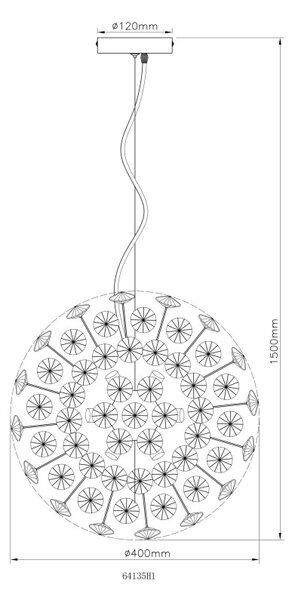 GLOBO 64135H1 KATRINA závěsné svítidlo D400mm 8xG9 3,5W/350lm 3000K zlatá