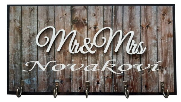 Věšák na klíče Mr & Mrs čislo: 2