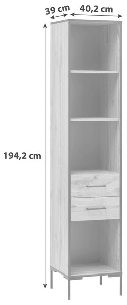 REGÁL NA DOKUMENTY, barvy dubu, 40,2/194,2/39 cm MID.YOU - Online Only kancelářský nábytek, Online Only