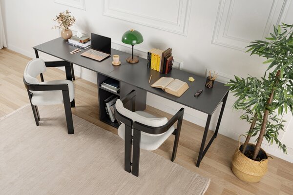 Kalune Design Kancelářská sestava pro 2 osoby TWIN antracitová