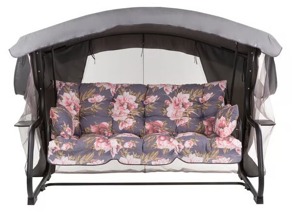 Zahradní houpačka Ravenna Lux Black Edition s moskytiérou a s bočními stolky A098-01PB PATIO 448630