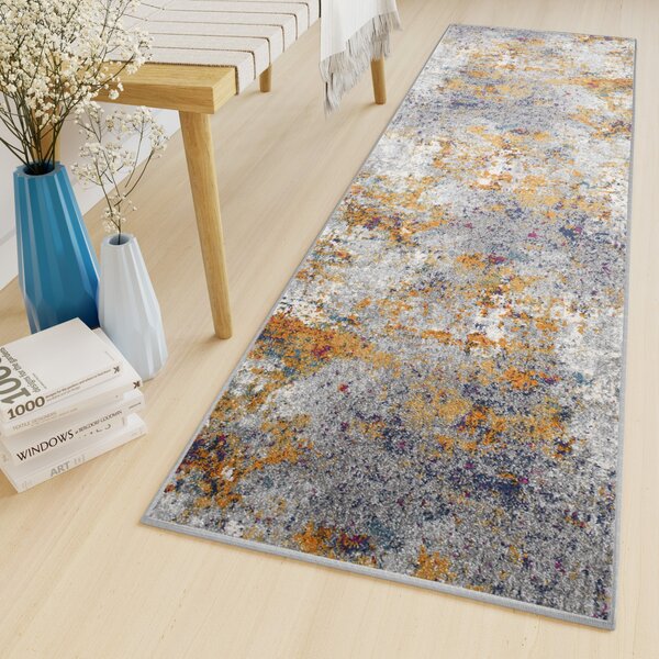 Kobercový ráj Běhoun LAZUR G029D bílý modrý Šíře: 70 cm