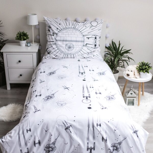 Jerry Fabrics Povlečení Star Wars Death Star svítící efekt 140x200, 70x90 cm