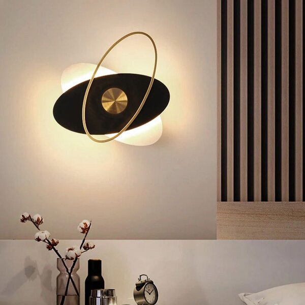 Toolight Toolight, LED nástěnné svítidlo 8W APP1432-CW, černá-zlatá-bílá, OSW-03500