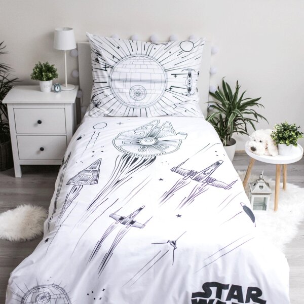 Jerry Fabrics Povlečení Star Wars Death Star svítící efekt 140x200, 70x90 cm