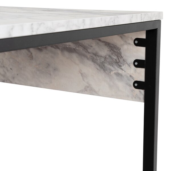 Kalune Design Kancelářská sestava pro 2 osoby TWIN bílý mramor/černá