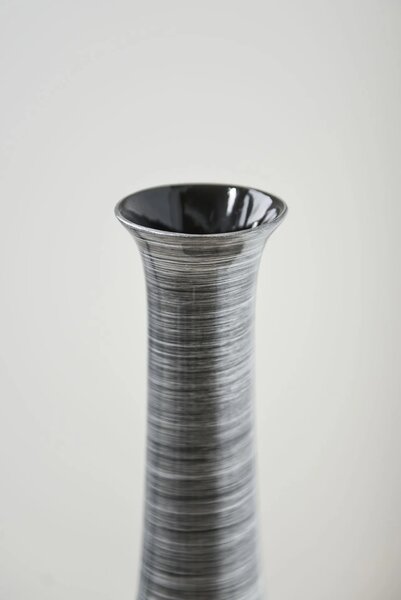 Váza DELGADA, sklolaminát, výška 77 cm, černo-stříbrná