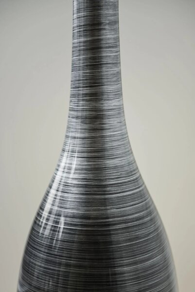 Váza DELGADA, sklolaminát, výška 77 cm, černo-stříbrná
