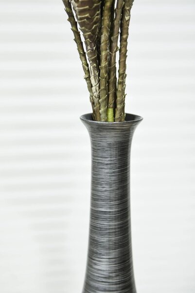 Váza DELGADA, sklolaminát, výška 77 cm, černo-stříbrná