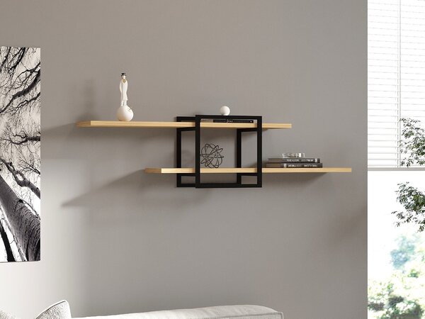 Kalune Design Nástěnná police MONE dub safírový/černá