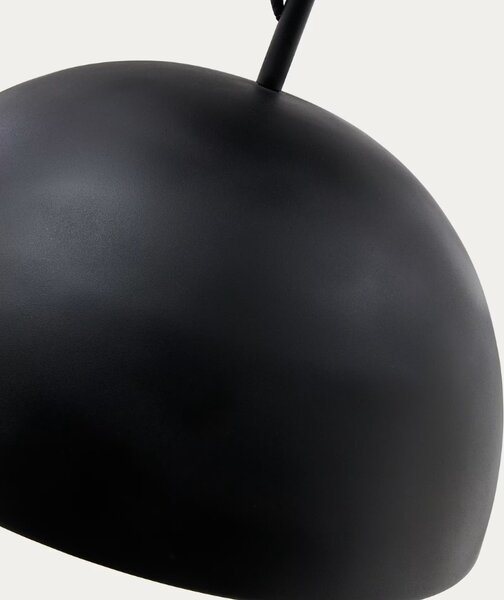 Černé kovové závěsné světlo Kave Home Catlar 40 cm