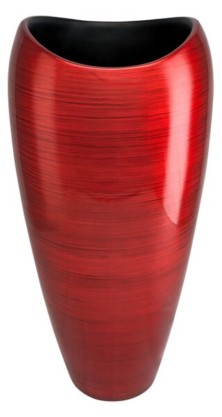 Květináč DELUXE, sklolaminát, výška 81 cm, červeno-černý lesk