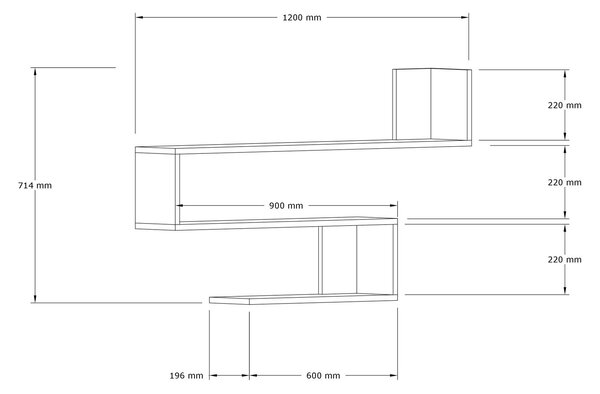 Kalune Design Nástěnná police PENNE dub safírový
