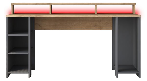 Kalune Design Psací stůl BOHEM s LED osvětlením ořech/antracit