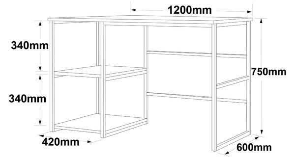 Kalune Design Psací stůl BODLE bílý mramor/zlatý