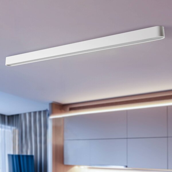 Nowodvorski Lighting Stropní světlo Soft, 125 x 6 cm, bílé, hliník, G13, Bílá / opál, Obývací pokoj / jídelna, Hliník, Moderní