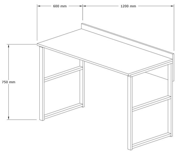 Kalune Design Psací stůl DEHA černý/dub přírodní