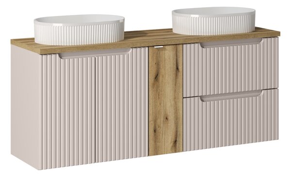 Koupelnová skříňka s umyvadlem a deskou NOVA Cashmere DU140/2 | 140 cm