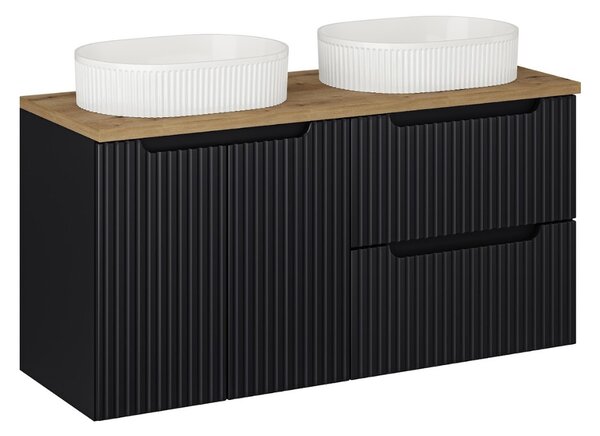 Koupelnová skříňka s umyvadlem a deskou NOVA Black DU120/1 | 120 cm