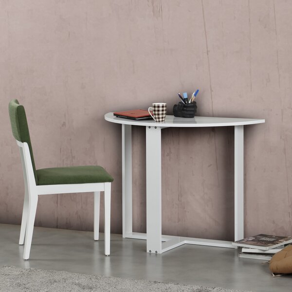 Kalune Design Půlkruhový jídelní stůl MIDDLE bílý