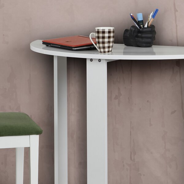 Kalune Design Půlkruhový jídelní stůl MIDDLE bílý