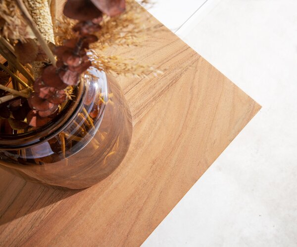 DELIFE Komoda Stonegrace 200 cm akácie přírodní 4 dvířka kamenná dýha podnož ve tvaru V