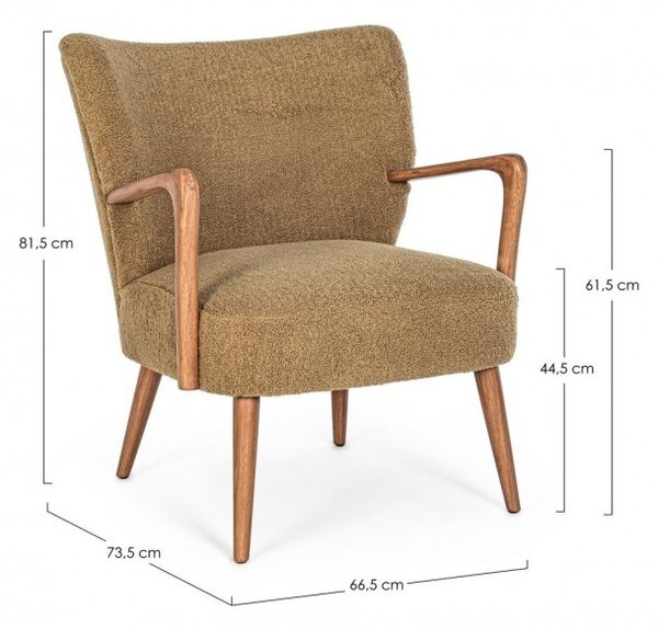 Bizzotto Křeslo Moritz Palm - bouclé