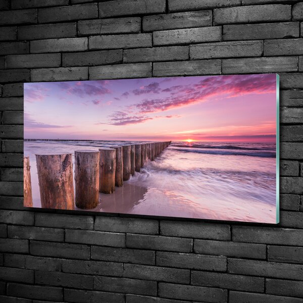 Foto obraz skleněný horizontální Dřevěný vlnolam osh-115995371