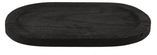 Tác dřevěný černý oválný 30 x 20 x 2 cm
