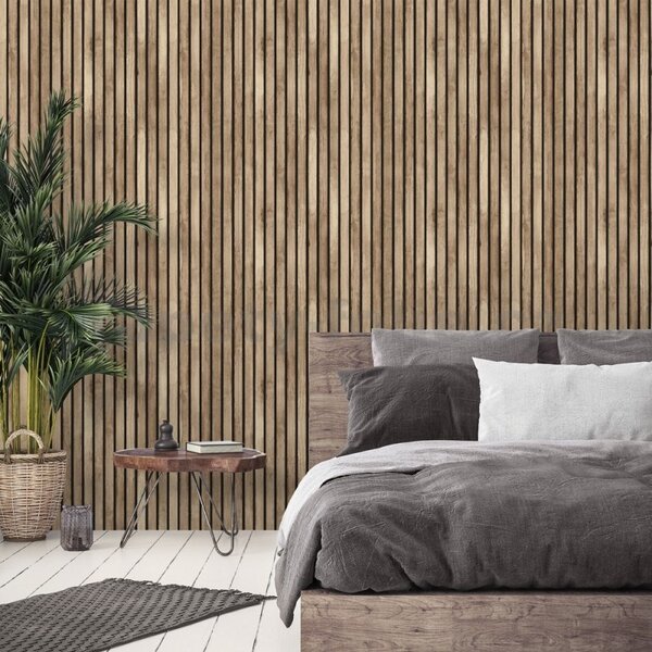 Papírové tapety na zeď IMPOL B18207, rozměr 10,05 m x 0,53 m, úzké lamely dub přírodní, IMPOL TRADE