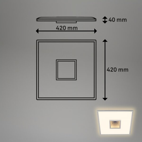 Briloner 3848014 - LED Stropní svítidlo TORO LED/18W/230V 42x42 cm matný chrom